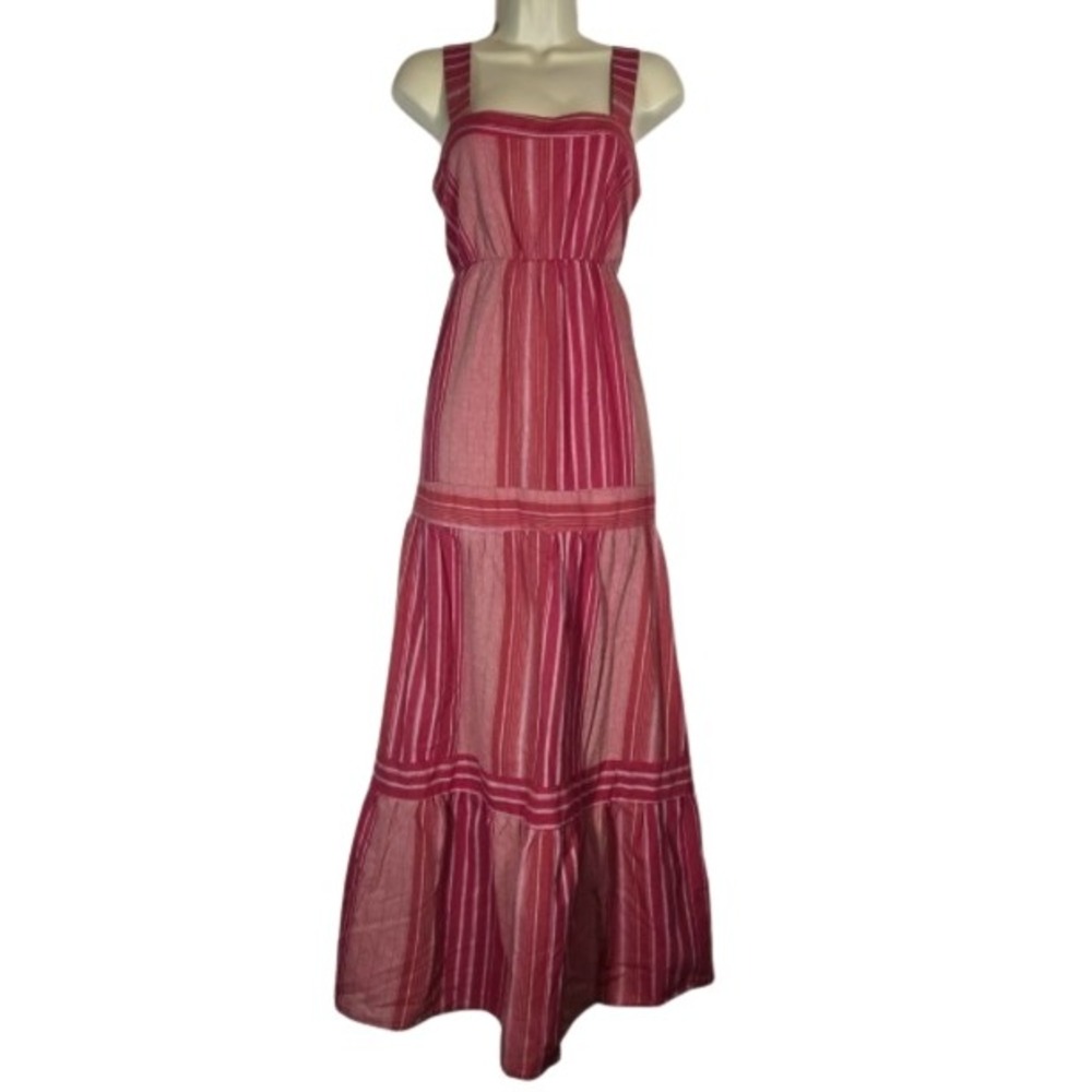 Sage Pink Striped Maxi Dress